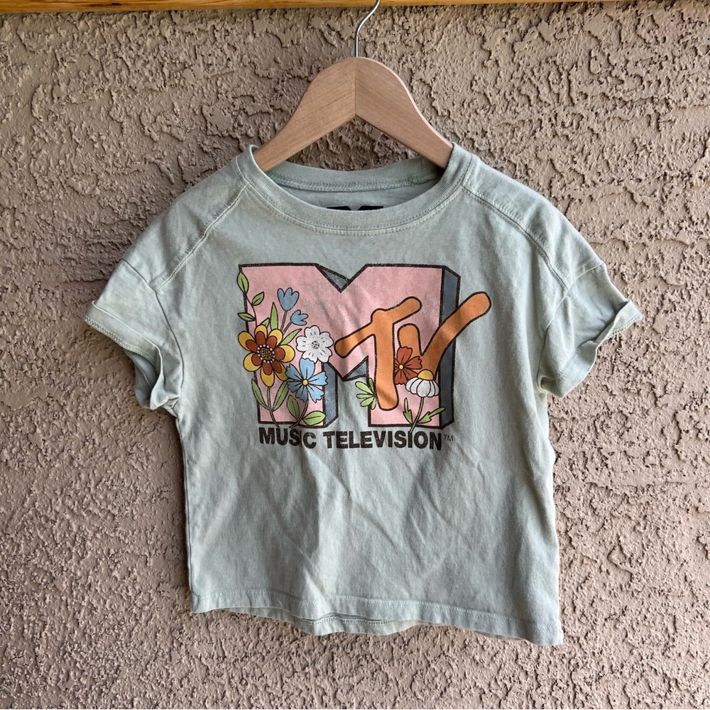 MTV Kids Floral Graphic Tee - Light Green